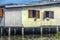 A serene warren of canals, floating houses and stilt houses over the Chao Phraya River, at Krung Thon Bridge Saphan Sang Hi