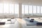 Serene Yoga Studio with Minimalist Interior Design and Sweeping Summer Landscape View,