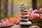 Serene zen meditation garden with balanced stone arrangements for inner peace and tranquility