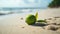 Serenely Exotic Lime On Sandy Beach