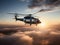 Serenity Above Clouds in Sikorsky S-76 Helicopter