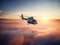 Serenity Above Clouds in Sikorsky S-76 Helicopter
