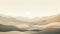 Serenity In Beige: A Desertwave-inspired Landscape Illustration