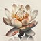 Serenity in Bloom: Watercolor Painting of a Lotus Flower