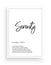 Serenity definition, minimalist poster design