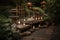 serenity garden with zen bench and lanterns for a peaceful escape