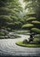 Serenity in Motion: A Tranquil Journey Along a Garden Stone Path