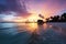 Serenity in paradise Maldives sunset over tranquil beach landscape panorama