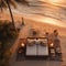 Serenity in the Sands: Aerial View of King-Sized Beach Bed