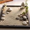 Serenity Zen: A Miniature Zen Garden with Smooth Stones and Raked Sand