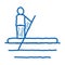 Serfing Canoeing doodle icon hand drawn illustration