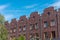 Serial houses with red bricks in Berlin