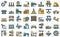 Serial production icons set line color vector