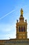 A series of 8 photos - a trace in the sky from the plane flying over Notre Dame de La garde Cathedral in Marseille, the Symbol of