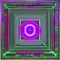 A series of concentric squares in shades of pink and purple, with a bright green dot in the center2, Generative AI