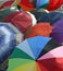 Series of many umbrellas for sale from local market