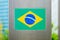 Series of national flags on metal pole - Brazil