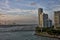 A series of photos of a cruise ship as it leaves the Port of Miami Cruise Terminal and heads for open water