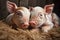 series of shots showing the little piglets snuggling together, each with its own unique personality shining through