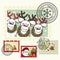 Series of stylized Christmas post stamps.