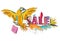 Series of Summer Sale banner with a parrot.