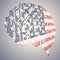 Series of USA flags formed and shaped creatively - digital brain