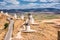 Series of windmill of Consuegra on the hill