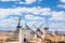 Series of windmills of Consuegra, in the places of the rue of Cervantes