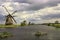 Series of Windmills at the Kinderdijk in the Netherlands