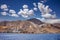 Serifos island Cyclades Greece. White building uphill Chora town and at Livadi port