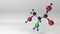 Serine molecule 3D illustration.
