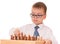 Serious child playing chess