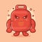 Serious gas cylinder character mascot with angry expression isolated cartoon in flat style design