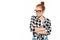 Serious ginger woman in eyeglasses posing with crossed arms