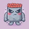 Serious ikura sushi food character mascot with angry expression isolated cartoon in flat style design