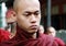 Serious Myanmar monk\'s portrait