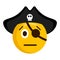 Serious pirate emoji with a hat