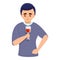 Serious sommelier icon, cartoon style