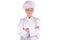 Serious young female executive chef