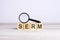 SERM word made with wooden blocks. can be used for business, marketing and education concept