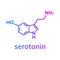 Serotonin chemical formula.