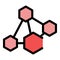Serotonin hormones icon color outline vector