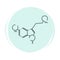 Serotonin icon logo vector illustration on blue circle with brush texture