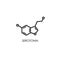 Serotonin molecular structure. neurotransmitter molecule. Skeletal chemical formula