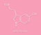 Serotonin neurotransmitter molecule. Skeletal formula.