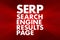 SERP - Search Engine Results Page acronym, business concept background