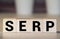 SERP word made with wood building blocks