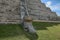 Serpent head on north side of the Temple.Chichen Itza site in Yucatan, Mexico