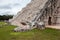 Serpent head stairway in El Castillo Pyramid, Chichen Itza, Mexico