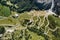 Serpentine in the Italian Alps. Gardena pass.